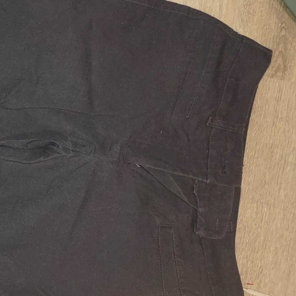Black Business Style Denim Capris